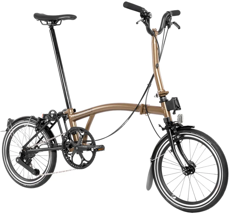 Brompton P Line Explore 12 Speed Folding Bike 2024 in Bronze Sky-1